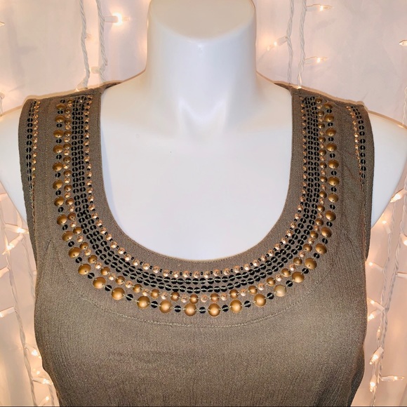 LANE BRYANT ⭐️ Long Olive Green Sleeveless Dress - Picture 3 of 10